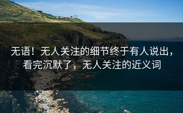 无语！无人关注的细节终于有人说出，看完沉默了，无人关注的近义词